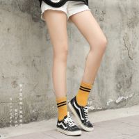 Korean striped socks medium tube stockings parallel bars striped women socks