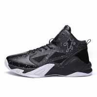 Basketball shoes mens high-top black warrior boots breathable non-slip middle and primary school students Yuanyang sneakers cement floor sports childrens shoes