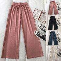 Pants Polyester Wide Leg Women Average Size Drawstring Ice Silk Lounge Pants