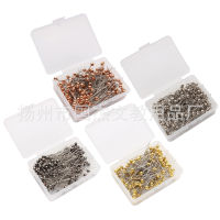 200 Four-Color Metal Needles Sewing Register Pin Thumbtack 4 * 38Mm Stainless Steel Pearl Needle Jewelry Decoration Needles