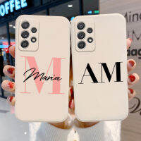 เคสโทรศัพท์ DIY ตัวอักษรตัวย่อชื่อแบบกำหนดเองสำหรับ Samsung Galaxy S20 S21 FE Note 20 S21พิเศษ22 23อัลตร้าพลัส A34 A54 A14ฝาครอบ5กรัม