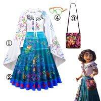 【CC】 Movie Encanto Madrigal Costume Dresses for with Cloak Glasses