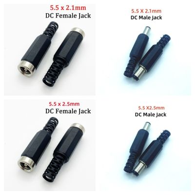 ✻™✑ 5Pcs/5Pair DC099 022 Power Socket Screw Nut Panel Connector 9mm/14mm Male DC Power Plug Terminals 5.5 mm x2.1 mm 5.5 mm x2.5 m