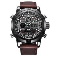 ⌚☌ Chronograph Business Watch Mens Leather Digital Wristwatches