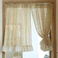 【YD】 Woven Short Curtains for Room Hollow Half Ruffled   A445