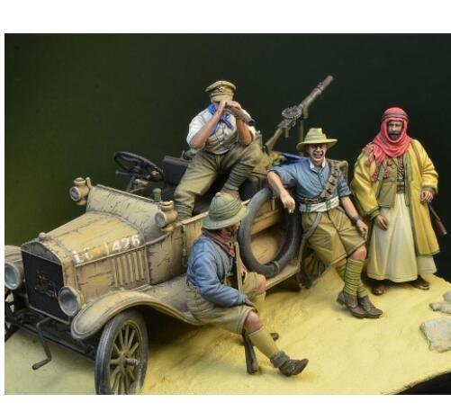 New Unassembled 135 WWI ANZAC Desert 4 with accessories NOT HAVE CAR Resin Kit DIY Toys Unpainted resin model