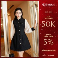 Đầm nữ Méo shop váy thiết kế dài tay chiết eo dáng xoè Karie thumbnail