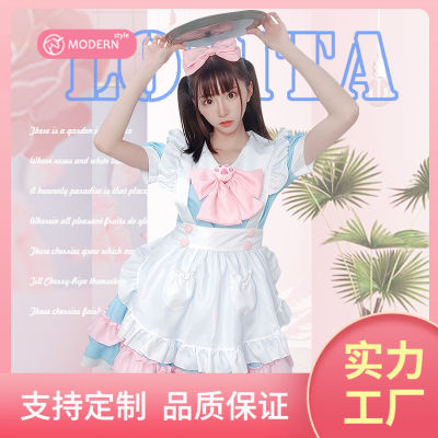 แบบดั้งเดิม 【 ดอกไม้ฝน 】 ชุดแม่บ้านสไตล์วิทยาลัยแม่บ้านญี่ปุ่นทุกวัน cos เสื้อผ้า lolita ชุดเดรส