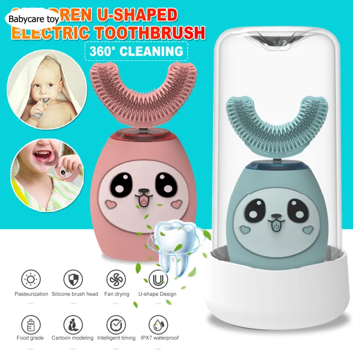 3 Speed Kids Electric Toothbrush U Shape for 215 Years Automatic