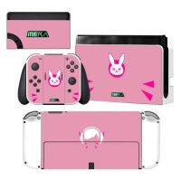 สาวน่ารักอะนิเมะ D.va Nintendoswitch สกินคอลสติกเกอร์รูปลอกสำหรับนินเทนโดสวิตช์เปิดคอนโซลจอยกรอบและที่คลุมขาตั้งตัวควบคุม