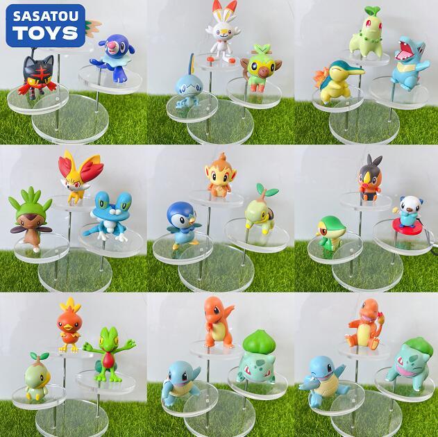 Takara tomy genuíno pokemon pikachu sylveon chespin bulbasaur dragonite  mole froakie squirtle popplio figura de ação