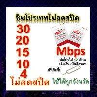 ซิมโปรเทพ 30-20-15-8-10-4  Mbps ไม่ลดสปีด เล่นไม่อั้น +โทรฟรีทุกเครือข่ายได้ แถมฟรีเข็มจิ้มซิม