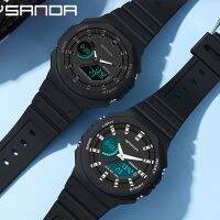 「Dark blue watch」 SANDA นาฬิกาผู้ชายสีดำและสีขาว G สไตล์กีฬานาฬิกา LED ดิจิตอลกันน้ำ Casual นาฬิกาชายนาฬิกา Relogios Masculino