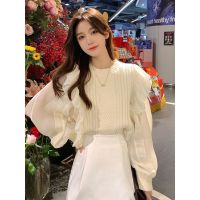 2023 Spring New Style Ruffled Patchwork Thin Sweater For Women Niche And Sweet Knitted Top For Women