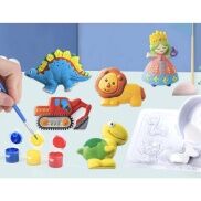 Bộ tô tượng cho bé làm bằng thạch cao kèm 6 màu an toàn giúp trẻ phát
