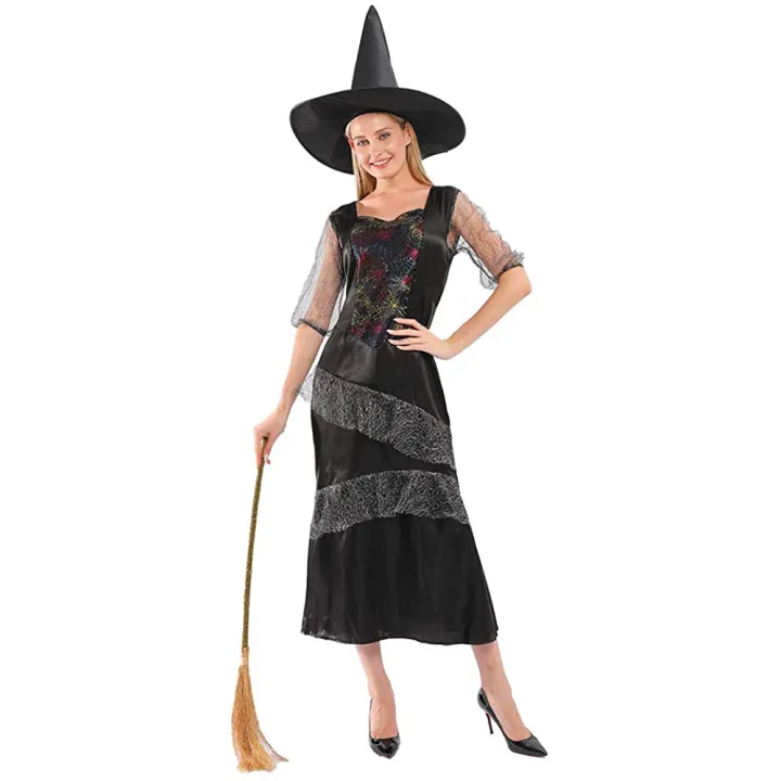 Women's Wicked Witch Costume Adult Halloween Cosplay Dress On Sale