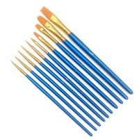 10PCS WoodenNyloN WoolBrush WatercolorBrushGouache Oil Painting Brush Set Painting Line Marker Painting Supplies Painting Tools