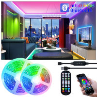 USB LED Strip Lights RGB LED Lighting Bluetooth remote control color Bedroom Decorations 5050 5V Backlight Tape for LED Bar