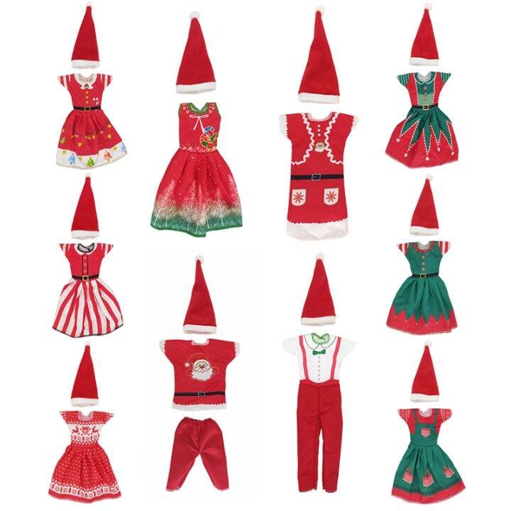 kawaii-christmas-elf-doll-snowman-gingerbread-man-clothes-cook-hat-apron-baby-doll-clothes-toy-doll-accessories-kids-doll-toys