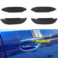 for Dodge Charger 2015-2020 ABS Carbon Fiber Exterior Door Handle Bowls Protector Cover Trim Molding 4Pcs