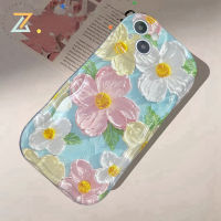 เคส OPPO A57 A58 A98 A78 4G A55 A77S A12 A3S A17 A54 A15 A93 A95 A96 A76 4F A9ภาพวาดสีน้ำมัน A7 A17K A5S A16 A94 Reno 5F F9 Pro ดอกไม้สดใสขนาดเล็กเคสโทรศัพท์ซิลิโคนที่