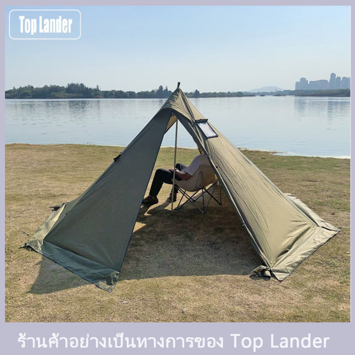 top-lander-เต็นท์กันความร้อนพีระมิดกลางแจ้งแคมป์ปิ้งกันน้ำเต็นท์ทีพี-เต็นท์-1-คน-เต็นท์ทนไฟ-เต็นท์เตาฤดูหนาว-เต็นท์อินเดียพร้อมกระโปรงหิมะ