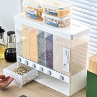 10L Cereal Dispenser Rice Bucket Insect-proof and Moisture-proof Dry Food Dispenser Wall-mount Automatic Racks Storage Container