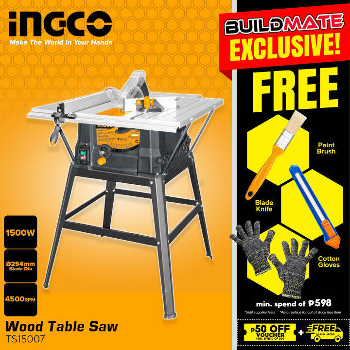 INGCO Table Saw 1500W TS15007 •BUILDMATE• IPT Lazada PH