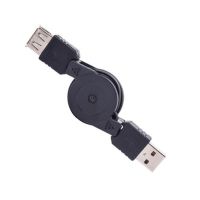 AKEII สายเชื่อมต่อข้อมูลข้อมูลสีดำสายชาร์จ USB USB ยืดหดได้ USB 2.0ชายกับหญิง