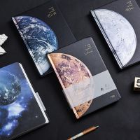 《   CYUCHEN KK 》ปกแข็ง Lined Papers Starry Sky Notebook Journal Beautiful Universe Diary Notepad For School Student Stationery