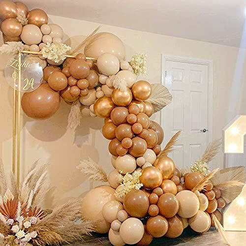 DIY Beige Gold Balloon Arch Kit Balloon Party Decorations