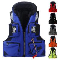 Adults Life Jacket Multi-pocket Large Buoyancy Sea Fishing Water Sports Safety Life Jacket Ski Kayaking Boating Surfing Vest  Life Jackets