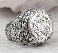 ดาวลึกลับคลาสสิกของ david spell Rune Metal Punk Amulet Rings wholesales