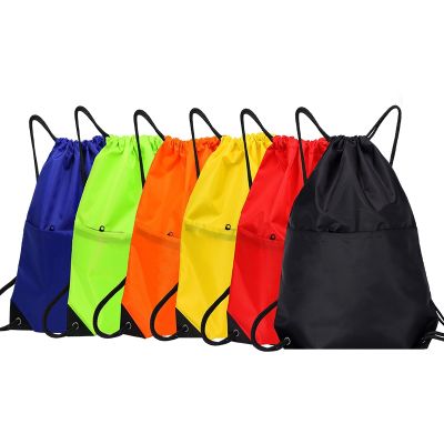 Waterproof Zipper Gym Sport Fitness Bag Foldable Backpack Drawstring Shop Pocket Hiking Camping Pouch Beach Swim Bag