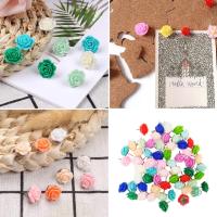 30Pcs/Box Beautiful Practical Resin Push Pins Creative Colorful Rose Flower Shape Message Board Photo Thumbtacks Office Supplies Clips Pins Tacks