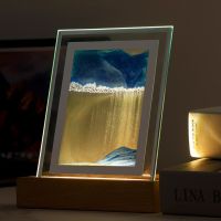 Sandscape Lamp Light Moving Hourglass Painting Night Lamp Moving Sand Art Picture Bedroom Bedside Sand Painting Led Table Lamp