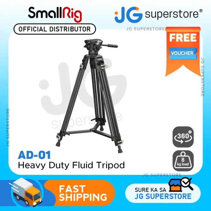 Large Tripod Head 75Mm Base, VS15 Heavy Duty Fluid Tripod With Handle