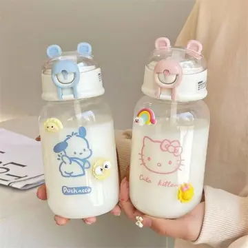 Cute Pink Rabbit Water Bottle 480ml Lock Top for Drinking Bottle