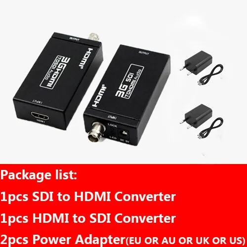 2 100M HDMI Over Coax Extender Mini Size HDMI To SDI Converter+SDI To