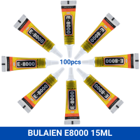 100PCS E8000 Bulaien 15ML CClear Contact Phone Repair Adhesive Fibre Cloth DIY Metal Wood Glue With Precision Applicator Tip