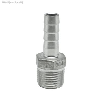 ◆☜ 1/8 1/4 3/8 1/2 3/4 1 2 NPT Male 6 8 10 12 13 14 15 16 19 20 -52mm Hose Barb 304 Stainless Steel Pipe Fitting Connector