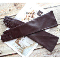 2021Bickmods Womens New Long Color Leather Gloves Fashionable Straight Style Velvet Lining To Keep Warm In Winter