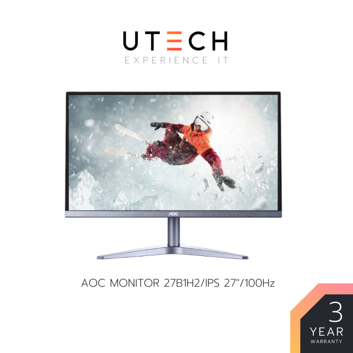 จอคอมพิวเตอร์-จอมอนิเตอร์-monitor-aoc-27b1h2-67-27-full-hd-100hz-ips-monitor-frameless-amp-ultra-slim-hdmi-by-utech