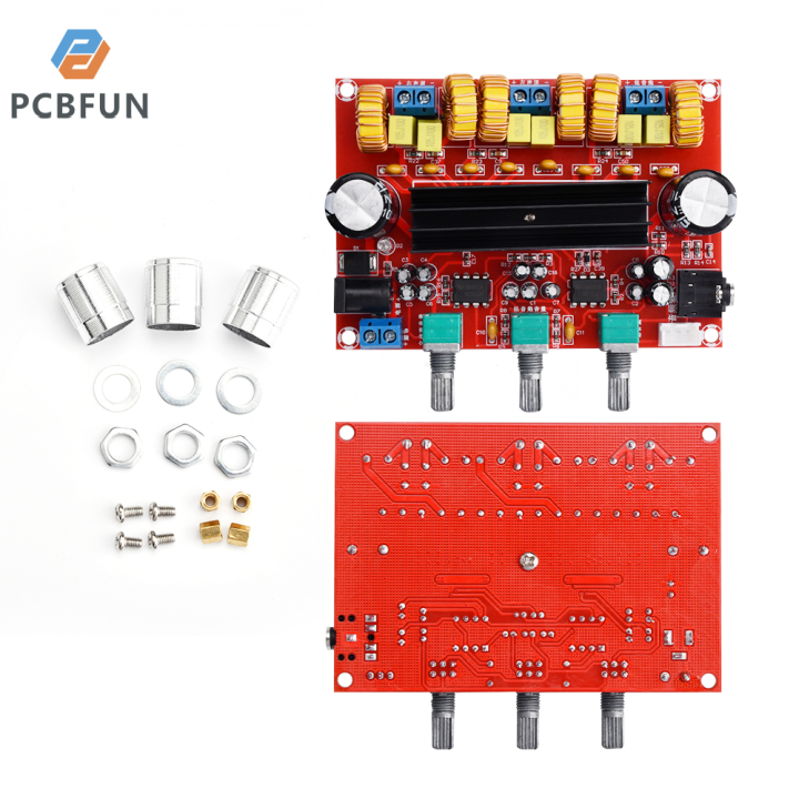 pcbfun-xh-m139บอร์ดเครื่องขยายเสียงซับวูฟเฟอร์แบบดิจิทัล2x50w-100w-2-1แชนเนล-dc-12-24v-ชิปภายในประเทศ