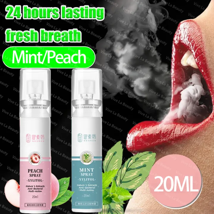 oral suspension spray Peach/Mint scent 20ml fresh breath, anti ...