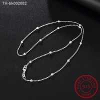 ► Slim Thin 925 Sterling Silver Beaded Choker Necklace Women Girl Jewelry Link Necklace 16-24 inchs Ball Chains Lobster Clasp