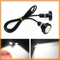 ? SUW 2pcs Eagle Eye LED 23mm 12SMD Car Daytime Running Backup ไฟเลี้ยวอัตโนมัติป้ายทะเบียนสีขาว