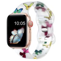 fgjdtrdh women flower silicone strap for apple watch band 49mm 45mm 41mm 44mm 40mm 42mm 38mm iwatch series ultra 8 7 6 5 4 3 2 bracelet