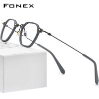 FONEX Acetate Titanium Eyeglasses Frame Men New Vintage Square Prescription Glasses Women Optical Spectacles Eyewear F85681