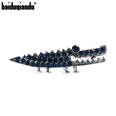baiduqiandu New Arrival Blue and Black Rhinestones Crocodile Brooch Pins Fashion Accessories Jewelry